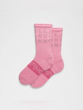 Lululemon Women's Power Stride Crew Socks *Reflective Sz M Candy Cloud NWT